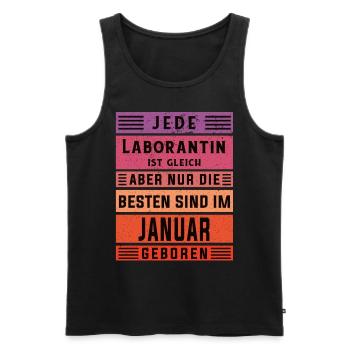 Chemiker Geburtstag Januar geboren Laborantin - Männer Premium Bio Tank Top - Schwarz - Vorne - AI Model Male 178 light (178cm)