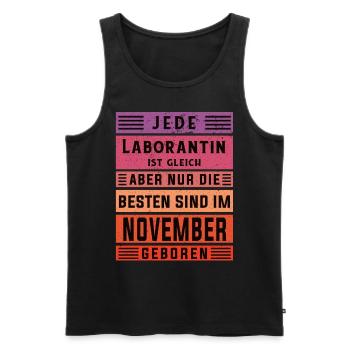 Chemiker Geburtstag November geboren Laborantin - Männer Premium Bio Tank Top - Schwarz - Vorne - AI Model Male 178 light (178cm)