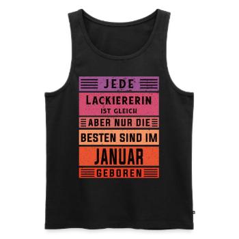 Maler Anstreicher Geburtstag Januar geboren - Männer Premium Bio Tank Top - Schwarz - Vorne - Michal (187cm)
