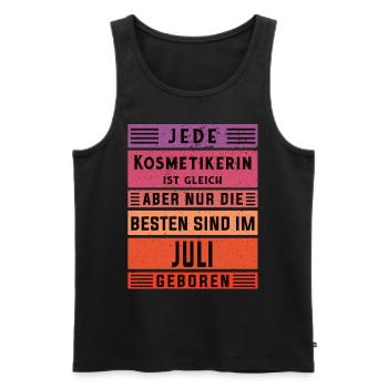 Maskenbildner Geburtstag Juli geboren Kosmetikerin - Männer Premium Bio Tank Top - Schwarz - Vorne - AI Model Male 178 light (178cm)