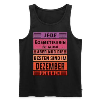 Maskenbildner Geburtstag Dezember geboren - Männer Premium Bio Tank Top - Schwarz - Vorne - AI Model Male 178 light (178cm)