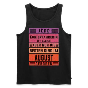 Apotheken Geburtstag August geboren Kurierfahrerin - Männer Premium Bio Tank Top - Schwarz - Vorne - Michal (187cm)