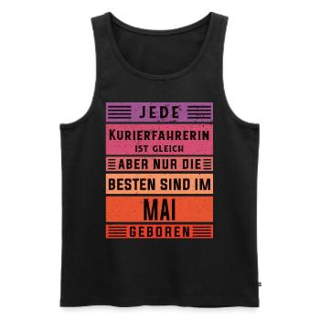 Apotheken Geburtstag Mai geboren Kurierfahrerin - Männer Premium Bio Tank Top - Schwarz - Vorne - Michal (187cm)