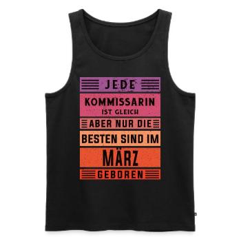 Polizist Geburtstag März geboren Kommissarin - Männer Premium Bio Tank Top - Schwarz - Vorne - Michal (187cm)