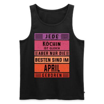 Koch Geburtstag April geboren Hobby Köchin - Männer Premium Bio Tank Top - Schwarz - Vorne - Michal (187cm)