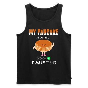 Appels de crêpes - Funny Pancake - Débardeur bio Premium Homme - noir - Devant - Michal (187cm)