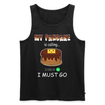 Appels de crêpes - Funny Pancake - Débardeur bio Premium Homme - noir - Devant - Michal (187cm)