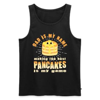 Papa est mon nom - Funny Pancake Maker - Débardeur bio Premium Homme - noir - Devant - Michal (187cm)