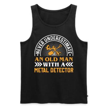 Metal detection, metal detector - Men's Premium Organic Tank Top - black - Front - AI Model Male 178 light (178cm)