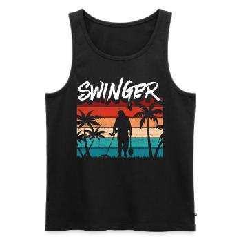 Metal detection, metal detector - Men's Premium Organic Tank Top - black - Front - AI Model Male 178 light (178cm)