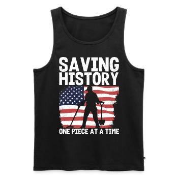 Metal detection, metal detector - Men's Premium Organic Tank Top - black - Front - AI Model Male 178 light (178cm)