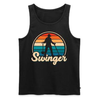 Metal detection, metal detector - Men's Premium Organic Tank Top - black - Front - AI Model Male 178 light (178cm)