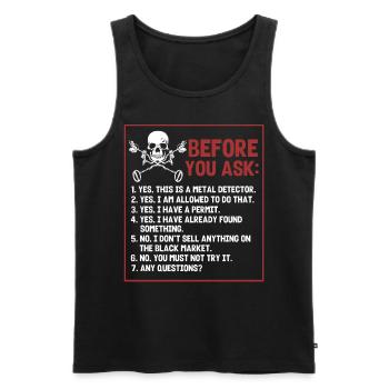 Metal detection, metal detector - Men's Premium Organic Tank Top - black - Front - AI Model Male 178 light (178cm)
