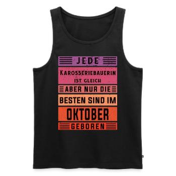 Autoschlosser Geburtstag Oktober geboren - Männer Premium Bio Tank Top - Schwarz - Vorne - Michal (187cm)