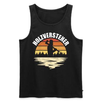 Holzversteher, Waldarbeiter, Holzfäller - Männer Premium Bio Tank Top - Schwarz - Vorne - Michal (187cm)