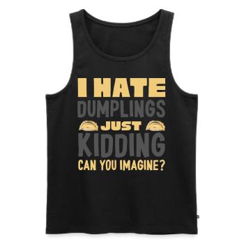 Ich Hasse Knödel, Nur Ein Scherz - Männer Premium Bio Tank Top - Schwarz - Vorne - AI Model Male 178 light (178cm)