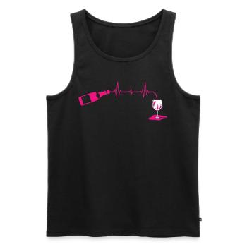 Amateurs de vin, buveurs de vin rouge - Débardeur bio Premium Homme - noir - Devant - AI Model Male 178 light (178cm)