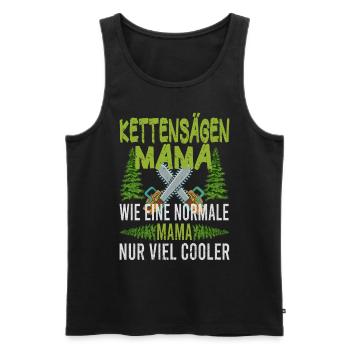 Tronçonneuse Mama Tronçonneuses Mère Arbres Forestier - Débardeur bio Premium Homme - noir - Devant - AI Model Male 178 light (178cm)