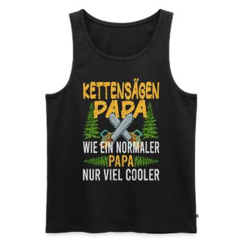 Chainsaw Father Chainsaws Papa Trees Forester - Men's Premium Organic Tank Top - black - Front - AI Model Male 178 light (178cm)