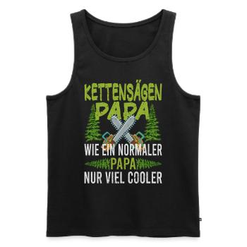 Chainsaw Father Chainsaws Papa Trees Forester - Men's Premium Organic Tank Top - black - Front - Michal (187cm)