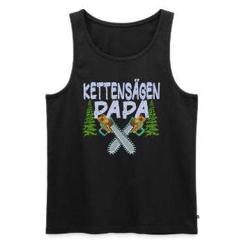 Chainsaw Father Chainsaws Papa Trees Forester - Men's Premium Organic Tank Top - black - Front - AI Model Male 178 light (178cm)