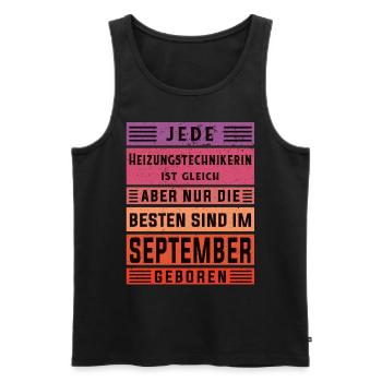 Heizung Geburtstag September geboren - Männer Premium Bio Tank Top - Schwarz - Vorne - Michal (187cm)