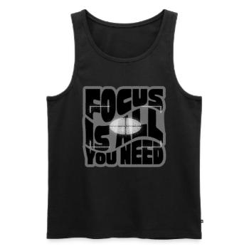 Focus is all you need, photographer camera - Men's Premium Organic Tank Top - black - Front - Michal (187cm)