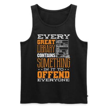 Librarian, Library - Men's Premium Organic Tank Top - black - Front - AI Model Male 178 light (178cm)