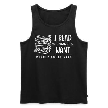 Ich Lese, Was Ich Will, Banned Books Week - Männer Premium Bio Tank Top - Schwarz - Vorne - AI Model Male 178 light (178cm)
