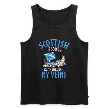 Scottish Blood Runs Through My Veins - Men's Premium Organic Tank Top - black - Front - AI Model Male 178 light (178cm)
