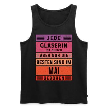 Glaserinei Geburtstag Mai geboren Glaserin - Männer Premium Bio Tank Top - Schwarz - Vorne - Michal (187cm)