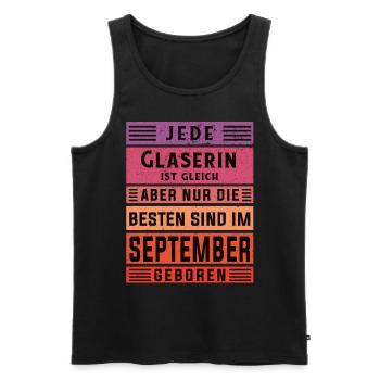 Glaserinei Geburtstag September geboren Glaserin - Männer Premium Bio Tank Top - Schwarz - Vorne - Michal (187cm)