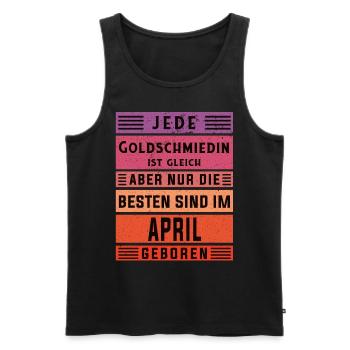 Juwelier Geburtstag April geboren Goldschmiedin - Männer Premium Bio Tank Top - Schwarz - Vorne - Michal (187cm)