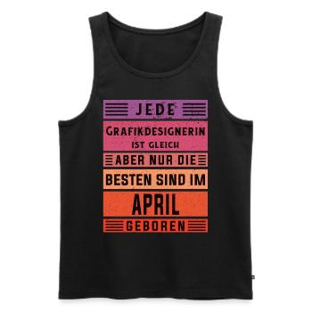 Illustrator Geburtstag April geboren - Männer Premium Bio Tank Top - Schwarz - Vorne - Michal (187cm)