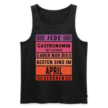 Restaurant Wirt Geburtstag April geboren - Männer Premium Bio Tank Top - Schwarz - Vorne - AI Model Male 178 light (178cm)