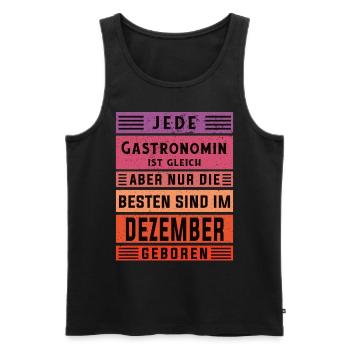 Restaurant Wirt Geburtstag Dezember geboren - Männer Premium Bio Tank Top - Schwarz - Vorne - AI Model Male 178 light (178cm)