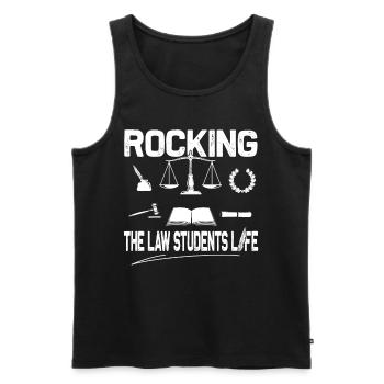 Rocking The Law Life - Drôle de faculté de droit - Débardeur bio Premium Homme - noir - Devant - Michal (187cm)