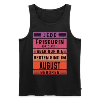 Haarstylist Geburtstag August geboren Friseurin - Männer Premium Bio Tank Top - Schwarz - Vorne - Michal (187cm)