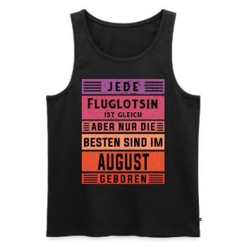 Flugzeug-Lotse Geburtstag August geboren - Männer Premium Bio Tank Top - Schwarz - Vorne - AI Model Male 178 light (178cm)