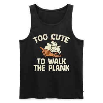 Zu Süß, Um Mit Der Planke Zu Gehen, Mädchenpirat - Männer Premium Bio Tank Top - Schwarz - Vorne - AI Model Male 178 light (178cm)