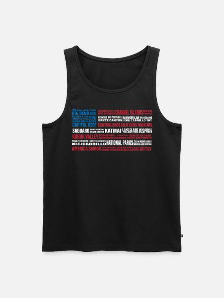 Amerikanske nasjonalparker, nasjonalpark, Denali, Redwood - Premium økologisk Tanktop for menn - svart