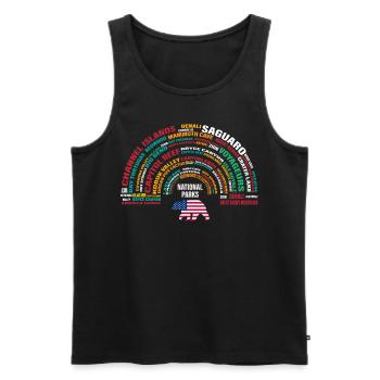 U.S. National Parks, National Park, Denali, Redwood - Men's Premium Organic Tank Top - black - Front - AI Model Male 178 light (178cm)