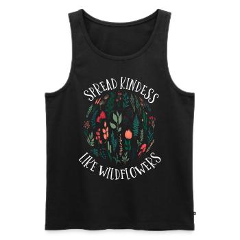 Kindness How To Spread Wildflowers - Men's Premium Organic Tank Top - black - Front - AI Model Male 178 light (178cm)