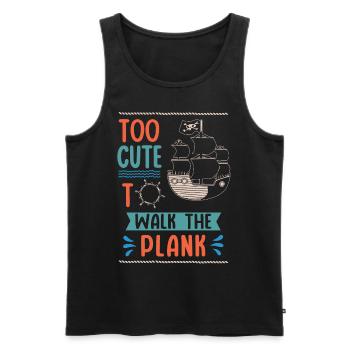 Zu Süß, Um Mit Der Planke Zu Gehen, Mädchenpirat - Männer Premium Bio Tank Top - Schwarz - Vorne - AI Model Male 178 light (178cm)