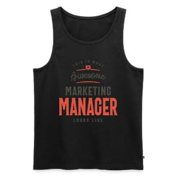 Drôle génial Marketing Manager Job Occupation - Débardeur bio Premium Homme - noir - Devant - AI Model Male 178 light (178cm)