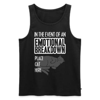 Emotional Break Down Place Cat Here, Cat - Men's Premium Organic Tank Top - black - Front - Michal (187cm)