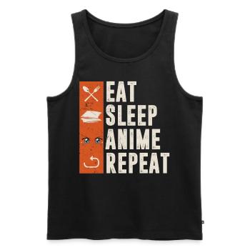 Schlaf Anime Wiederholen - Männer Premium Bio Tank Top - Schwarz - Vorne - AI Model Male 178 light (178cm)