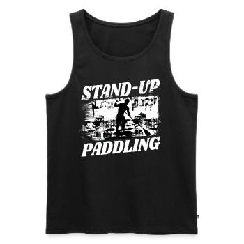 SUP paddle paddle Stand Up Paddle Surf - Débardeur bio Premium Homme - noir - Devant - AI Model Male 178 light (178cm)