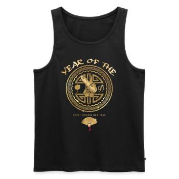 Chinese New Year - Year of the Rabbit 2023 - Men's Premium Organic Tank Top - black - Front - Michal (187cm)