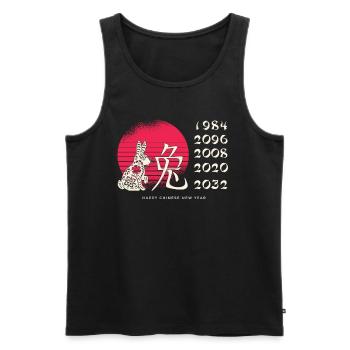 Chinese New Year - Year of the Rabbit 2023 - Men's Premium Organic Tank Top - black - Front - Michal (187cm)